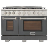 KUCHT Professional 48 in. 6.7 cu. ft. Propane Gas Range Two Ovens - One Convection - with True Simmer Burners