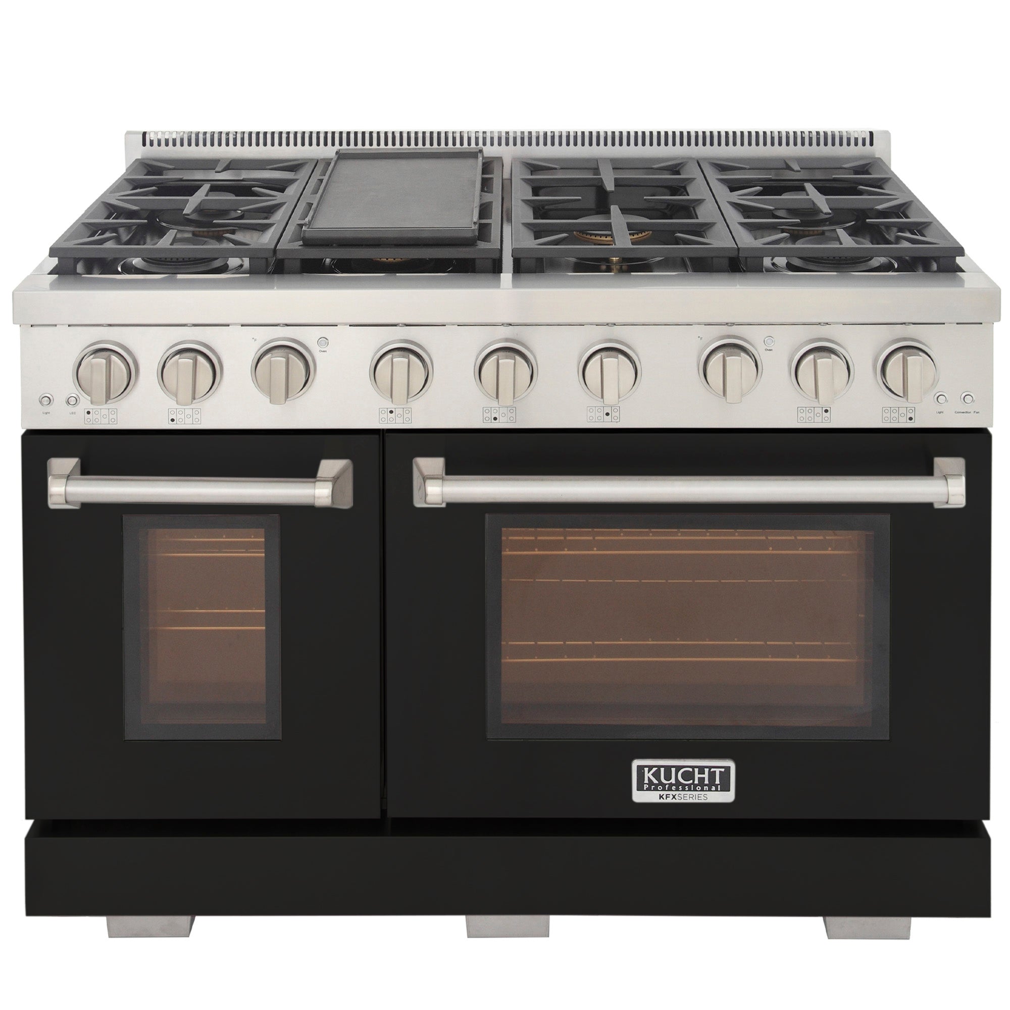 KUCHT Professional 48 in. 6.7 cu. ft. Propane Gas Range Two Ovens - One Convection - with True Simmer Burners