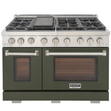 KUCHT Professional 48 in. 6.7 cu. ft. Propane Gas Range Two Ovens - One Convection - with True Simmer Burners
