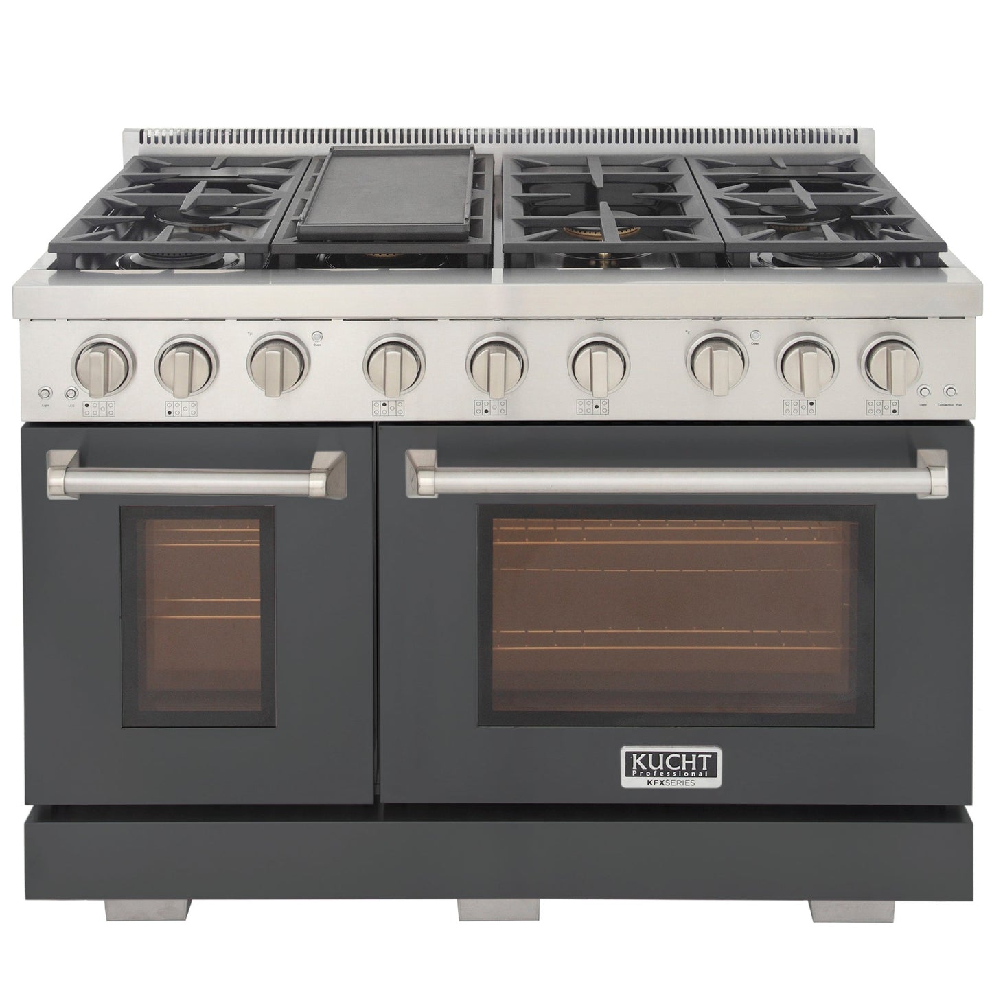 KUCHT Professional 48 in. 6.7 cu. ft. Propane Gas Range Two Ovens - One Convection - with True Simmer Burners