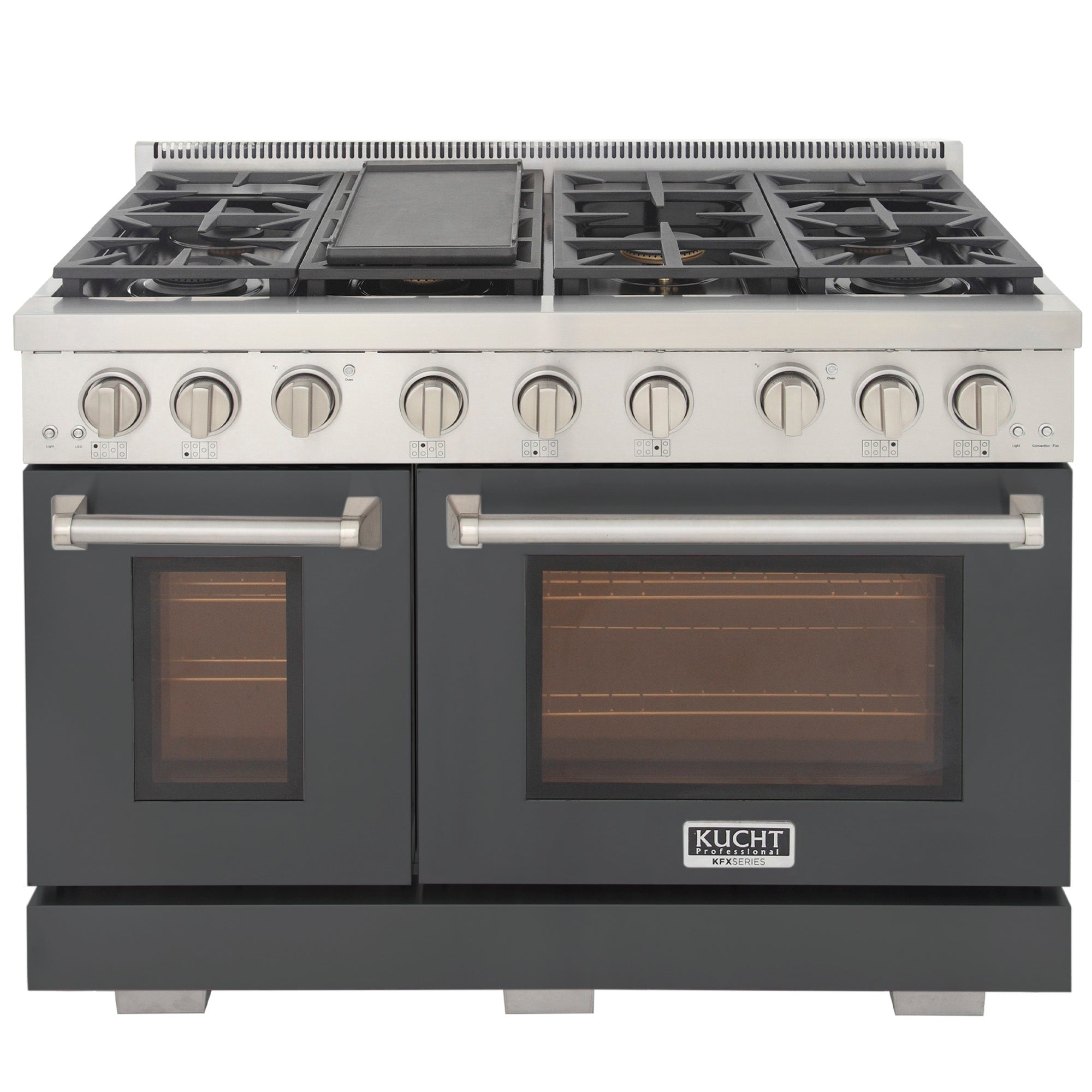 KUCHT Professional 48 in. 6.7 cu. ft. Propane Gas Range Two Ovens - One Convection - with True Simmer Burners