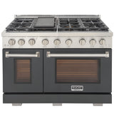 KUCHT Professional 48 in. 6.7 cu. ft. Natural Gas Range Two Ovens - One Convection - with True Simmer Burners