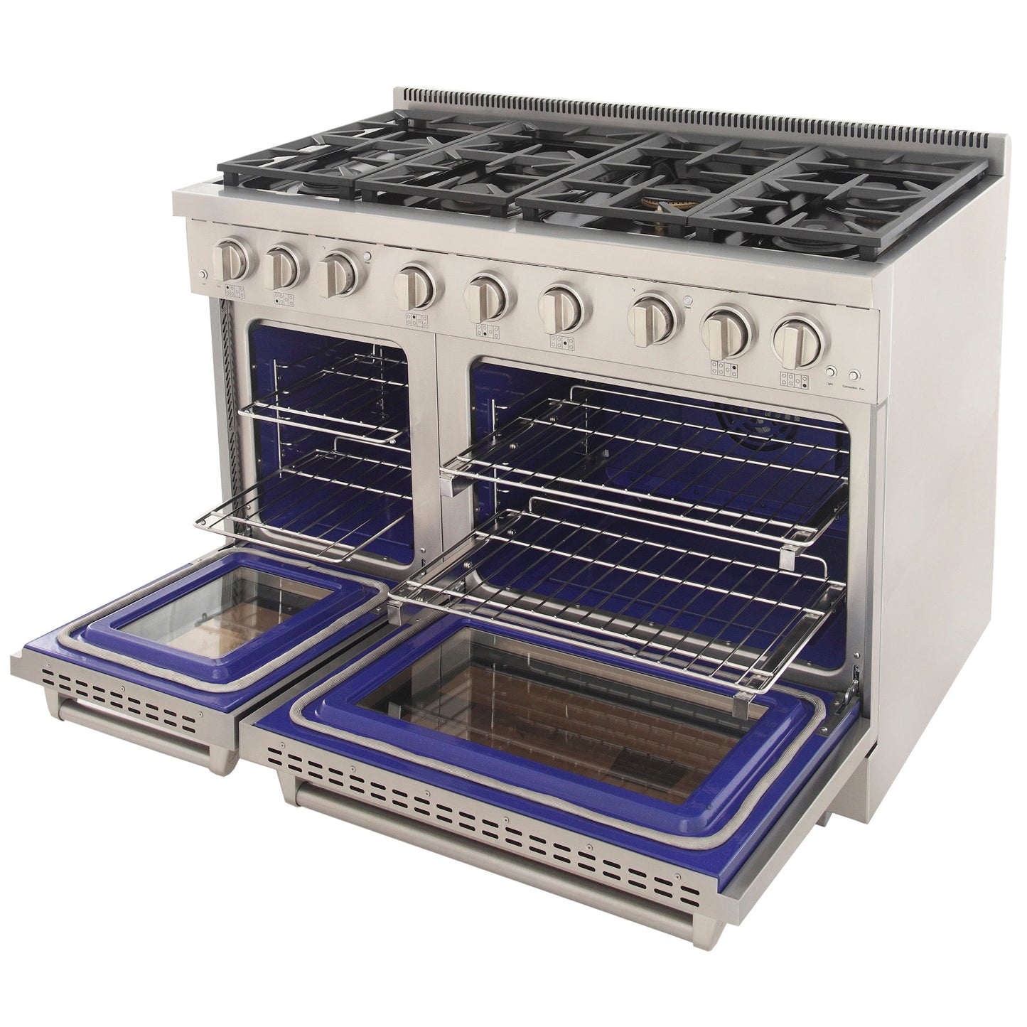 KUCHT Professional 48 in. 6.7 cu. ft. Natural Gas Range Two Ovens - One Convection - with True Simmer Burners