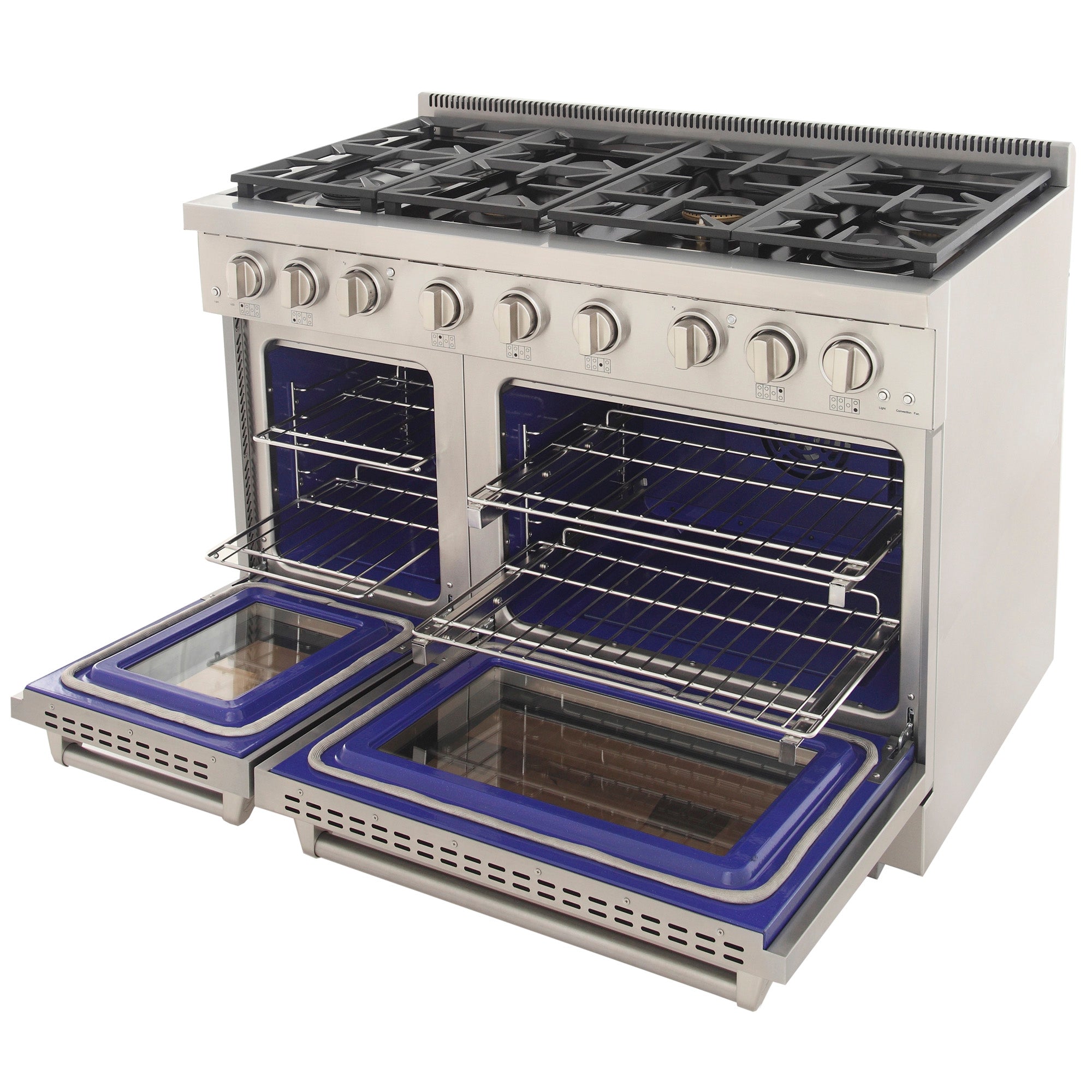 KUCHT Professional 48 in. 6.7 cu. ft. Natural Gas Range Two Ovens - One Convection - with True Simmer Burners