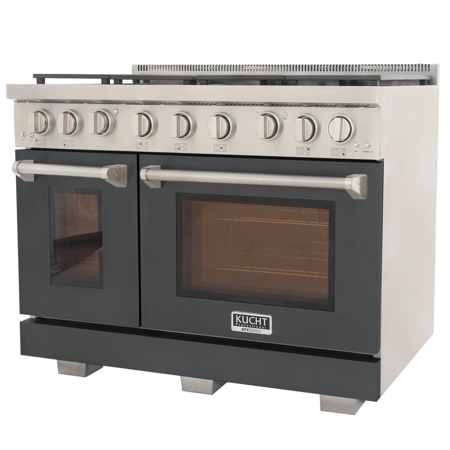 KUCHT Professional 48 in. 6.7 cu. ft. Propane Gas Range with Sealed Burners, Griddle and Two Ovens - One Convection