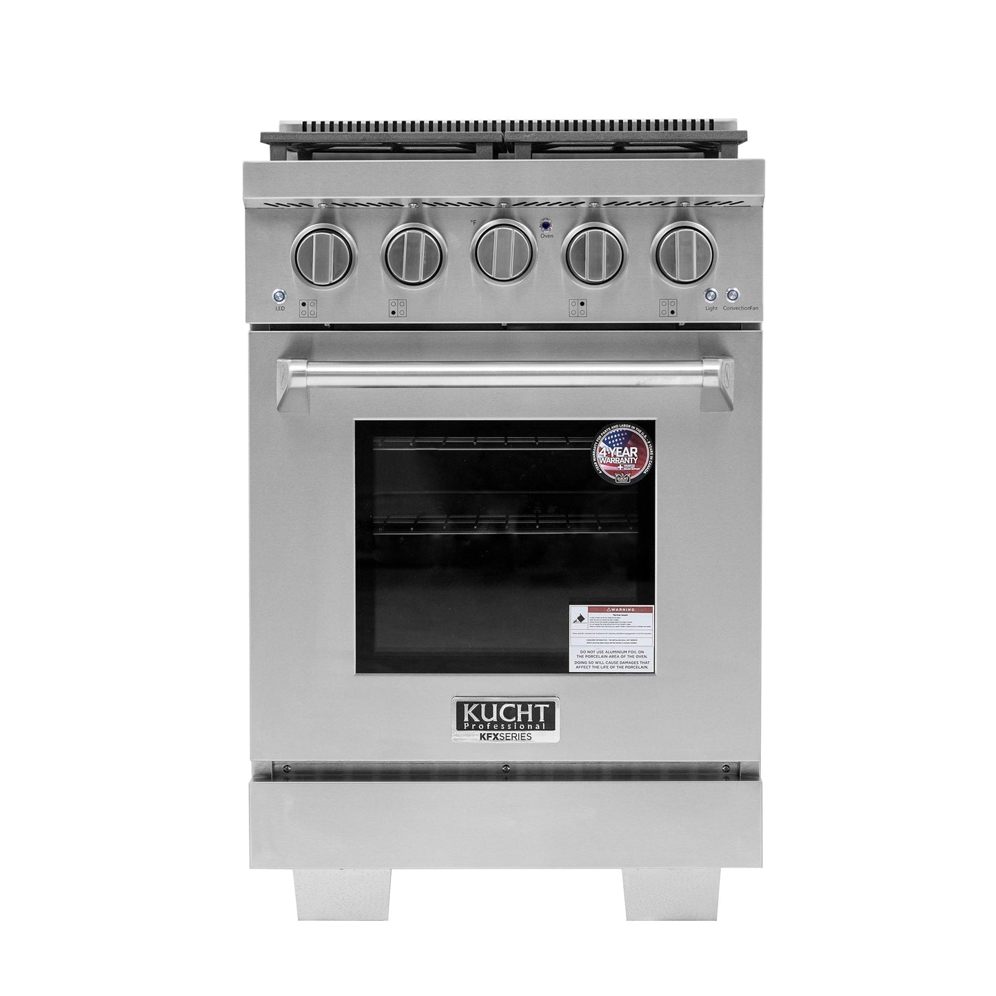 KUCHT Professional 24 in. 2.5 cu. ft. Natural Gas Range and Convection Oven in Stainless Steel with True Simmer Burners