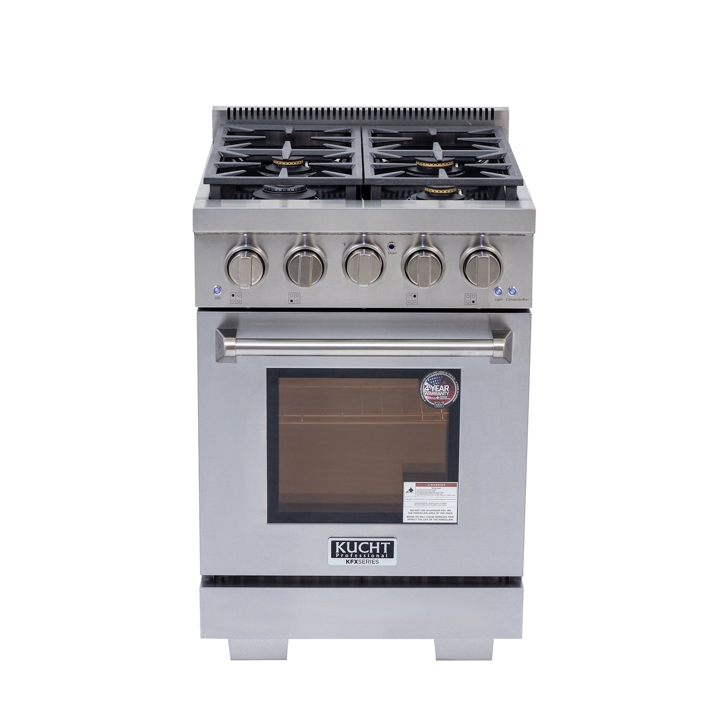 KUCHT Professional 24 in. 2.5 cu. ft. Propane Gas Range and Convection Oven in Stainless Steel with True Simmer Burners