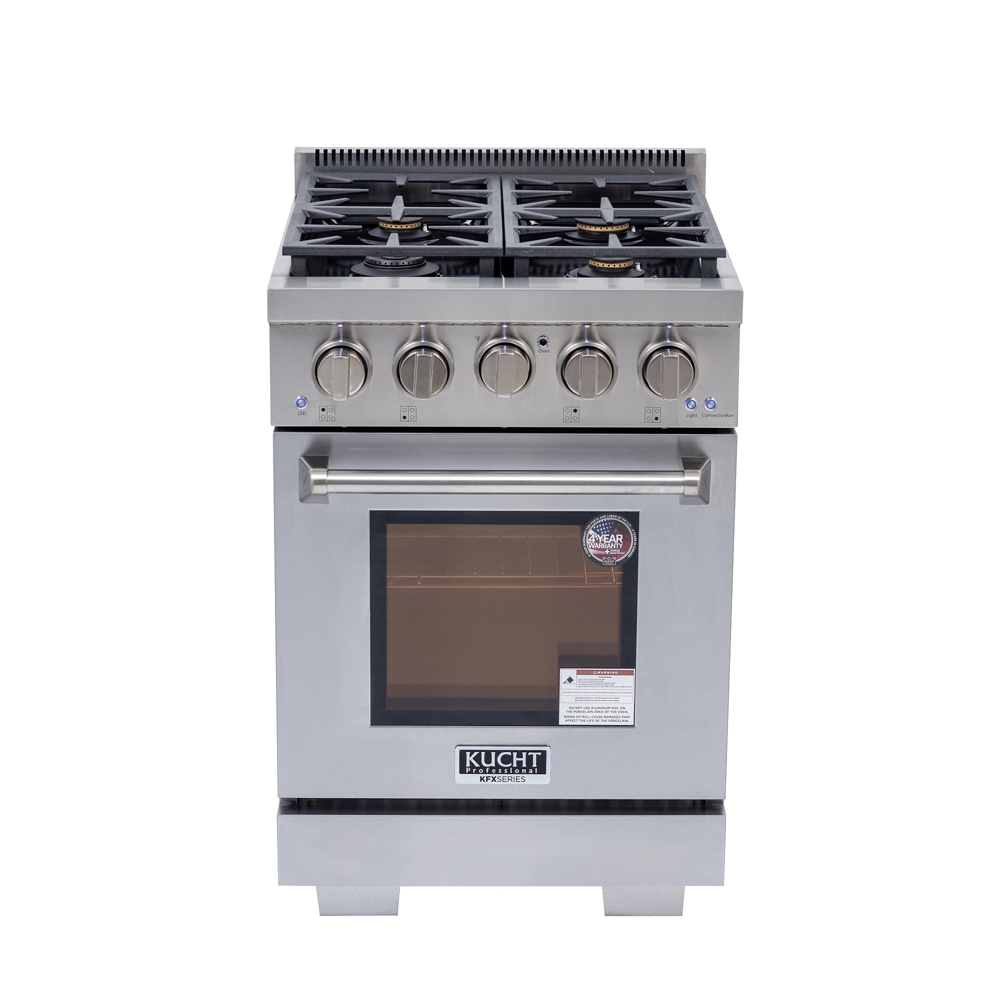 KUCHT Professional 24 in. 2.5 cu. ft. Propane Gas Range and Convection Oven in Stainless Steel with True Simmer Burners