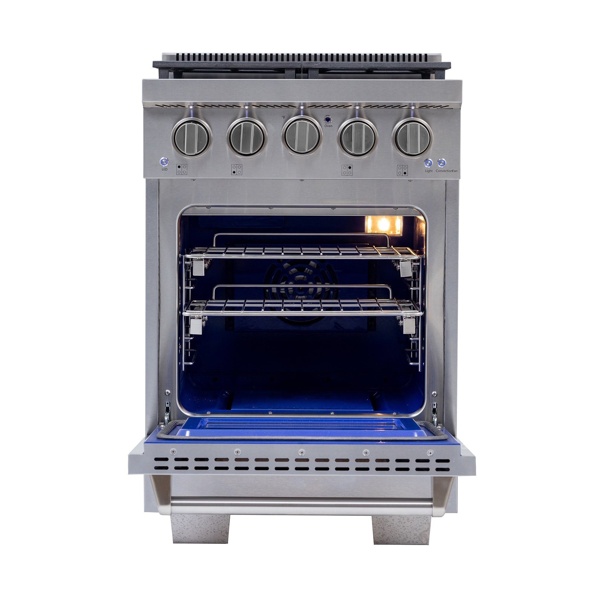 KUCHT Professional 24 in. 2.5 cu. ft. Natural Gas Range and Convection Oven in Stainless Steel with True Simmer Burners