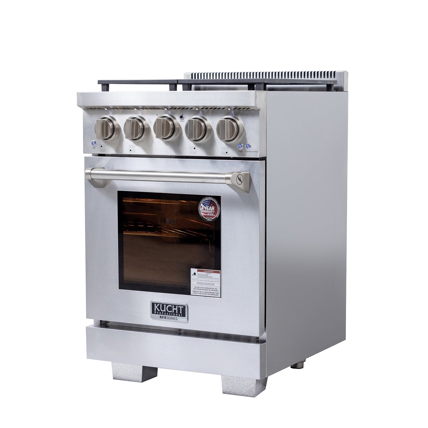 KUCHT Professional 24 in. 2.5 cu. ft. Propane Gas Range and Convection Oven in Stainless Steel with True Simmer Burners