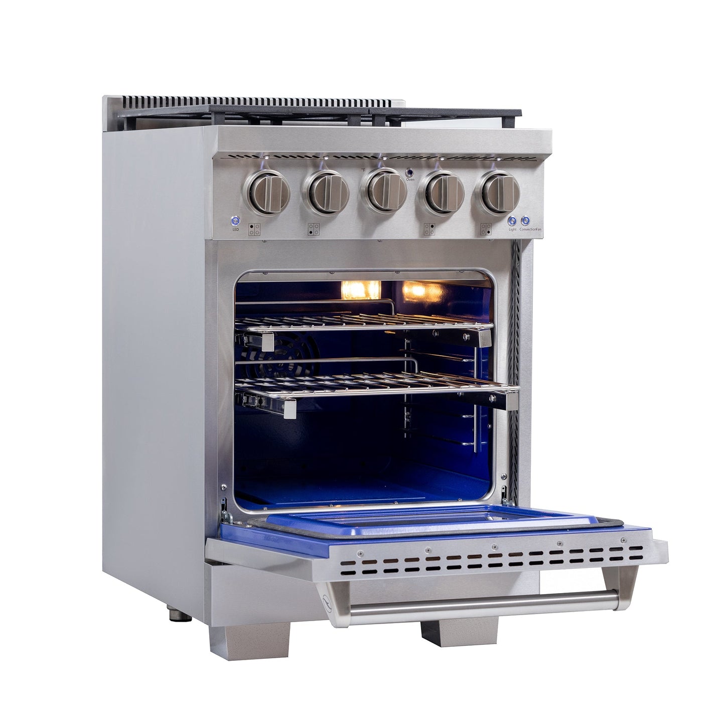 KUCHT Professional 24 in. 2.5 cu. ft. Propane Gas Range and Convection Oven in Stainless Steel with True Simmer Burners