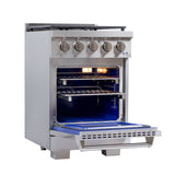 KUCHT Professional 24 in. 2.5 cu. ft. Propane Gas Range and Convection Oven in Stainless Steel with True Simmer Burners