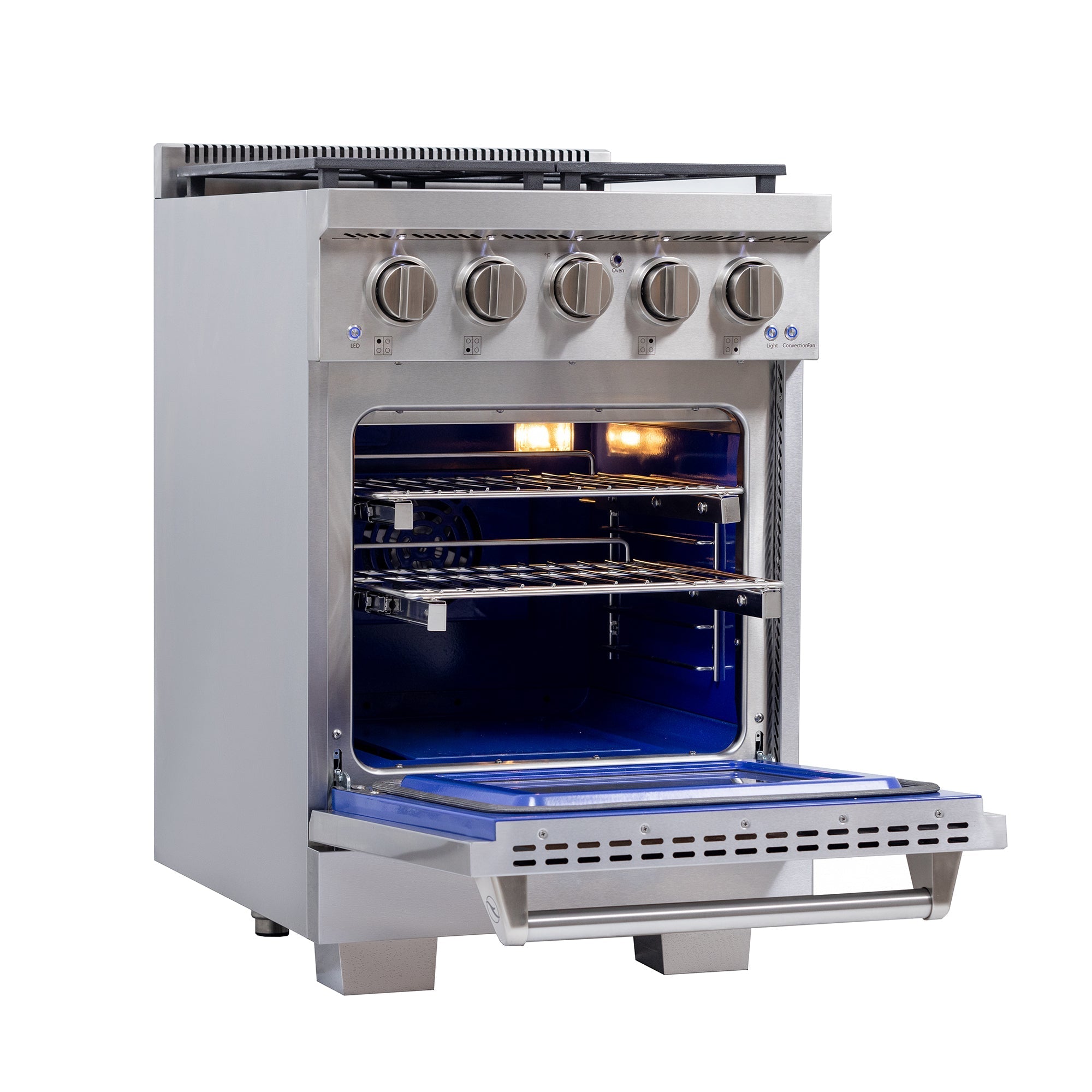 KUCHT Professional 24 in. 2.5 cu. ft. Propane Gas Range and Convection Oven in Stainless Steel with True Simmer Burners