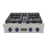 KUCHT Professional 30 in. Propane Gas Range Top with Sealed Burners in Stainless Steel