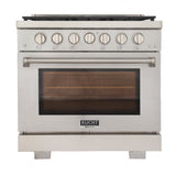 KUCHT Professional 36 in. 5.2 cu. ft. Propane Gas Range with Sealed Burners and Convection Oven in Stainless Steel With Knobs