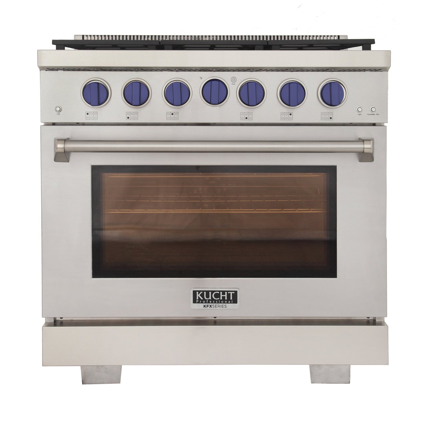 KUCHT Professional 36 in. 5.2 cu. ft. Propane Gas Range with Sealed Burners and Convection Oven in Stainless Steel With Knobs