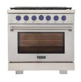 KUCHT Professional 36 in. 5.2 cu. ft. Propane Gas Range with Sealed Burners and Convection Oven in Stainless Steel With Knobs
