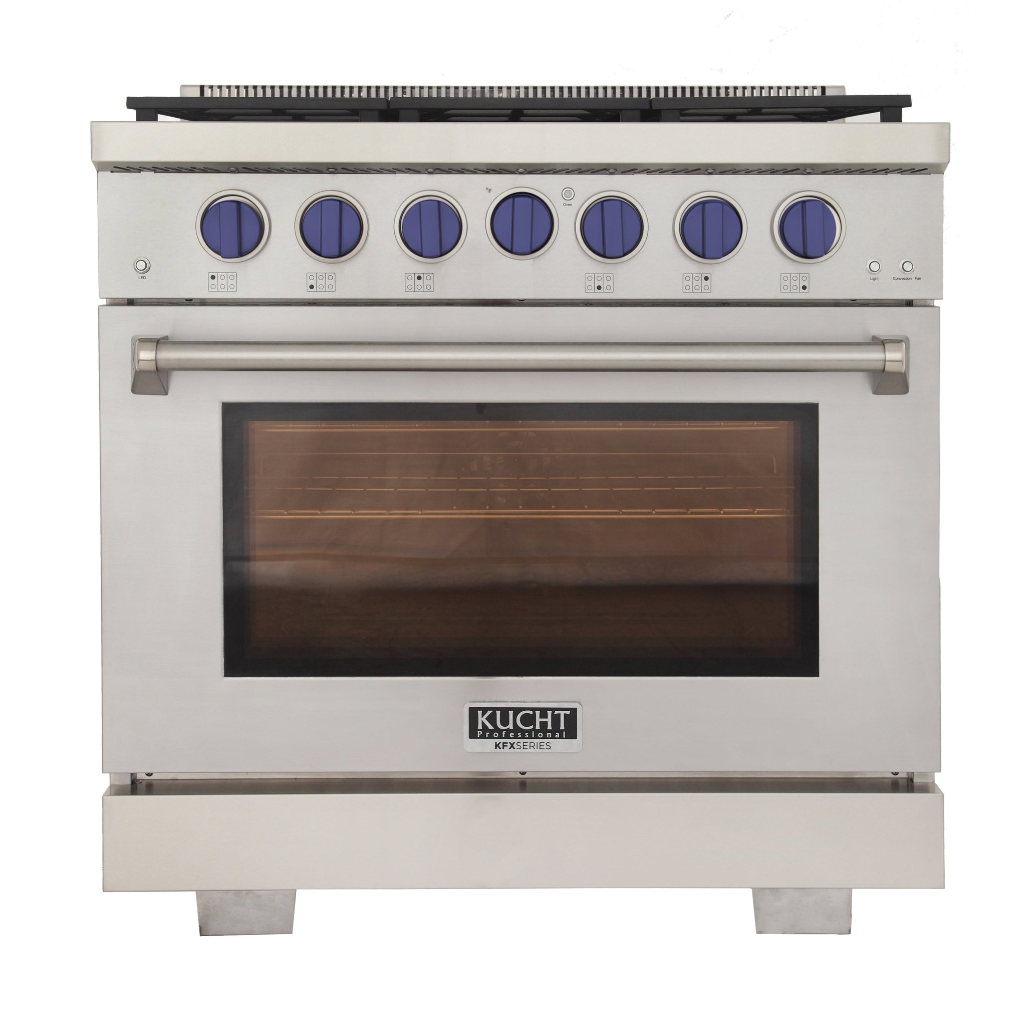 KUCHT Professional 36 in. 5.2 cu. ft. Propane Gas Range with Sealed Burners and Convection Oven in Stainless Steel With Knobs