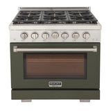KUCHT Professional 36 in. 5.2 cu. ft. Propane Gas Range with Sealed Burners and Convection Oven
