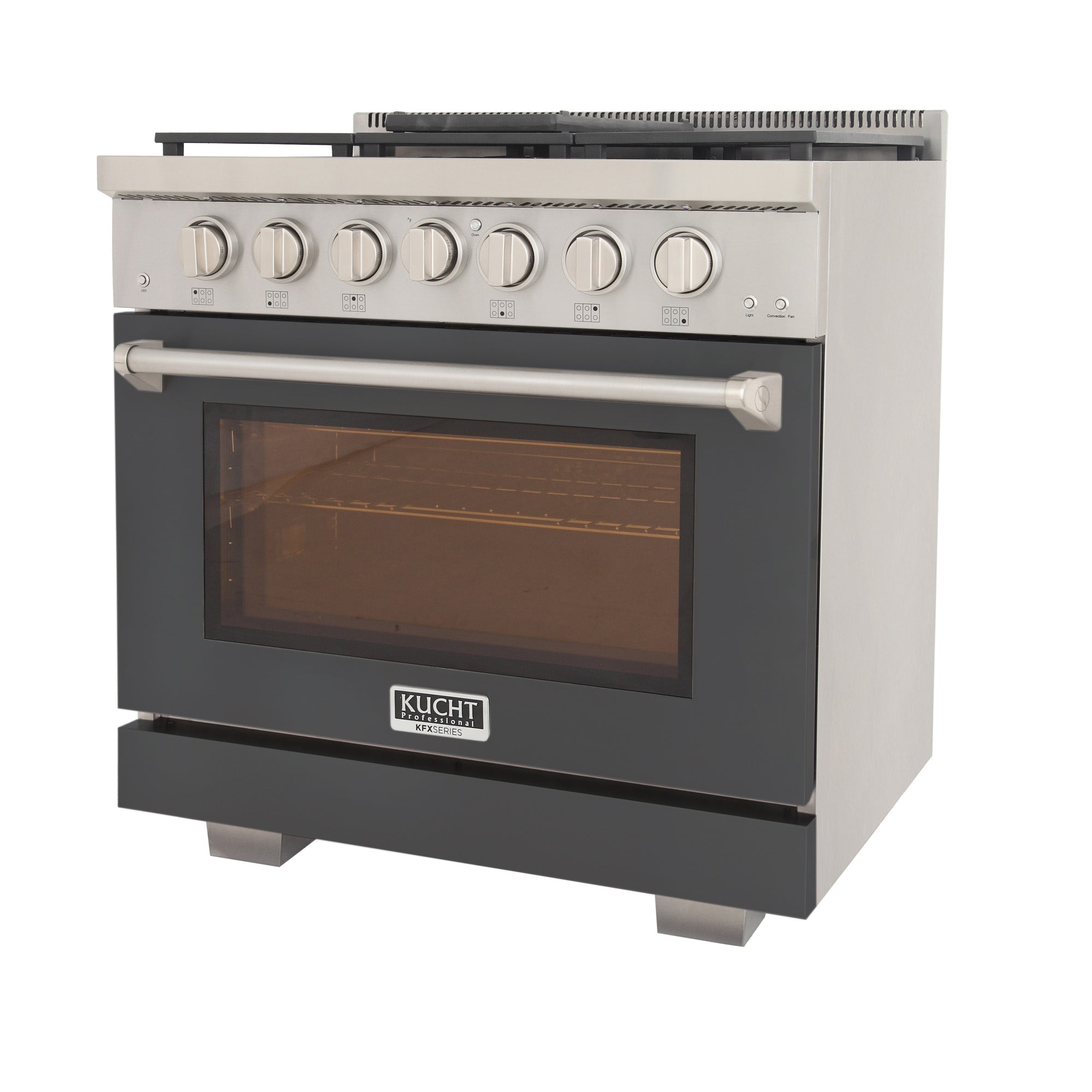 KUCHT Professional 36 in. 5.2 cu. ft. Propane Gas Range with Sealed Burners and Convection Oven