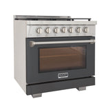 KUCHT Professional 36 in. 5.2 cu. ft. Propane Gas Range and Convection Oven with True Simmer Burners