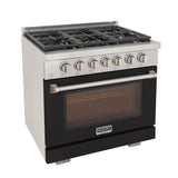 KUCHT Professional 36 in. 5.2 cu. ft. Propane Gas Range with Sealed Burners and Convection Oven
