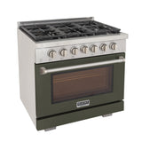 KUCHT Professional 36 in. 5.2 cu. ft. Propane Gas Range and Convection Oven with True Simmer Burners