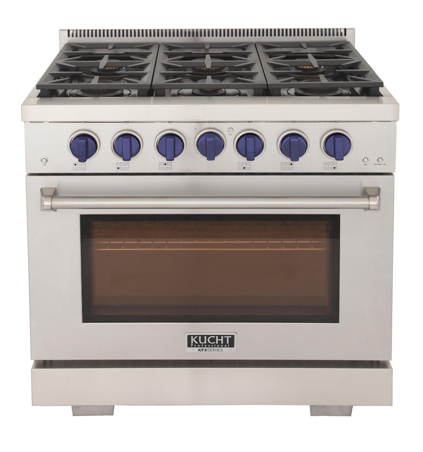 KUCHT Professional 36 in. 5.2 cu. ft. Natural Gas Range with Sealed Burners and Convection Oven in Stainless Steel With Knobs