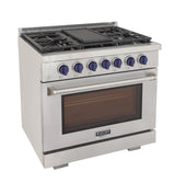 KUCHT Professional 36 in. 5.2 cu. ft. Propane Gas Range with Sealed Burners and Convection Oven in Stainless Steel With Knobs