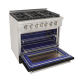 KUCHT Professional 36 in. 5.2 cu. ft. Natural Gas Range and Convection Oven with True Simmer Burners