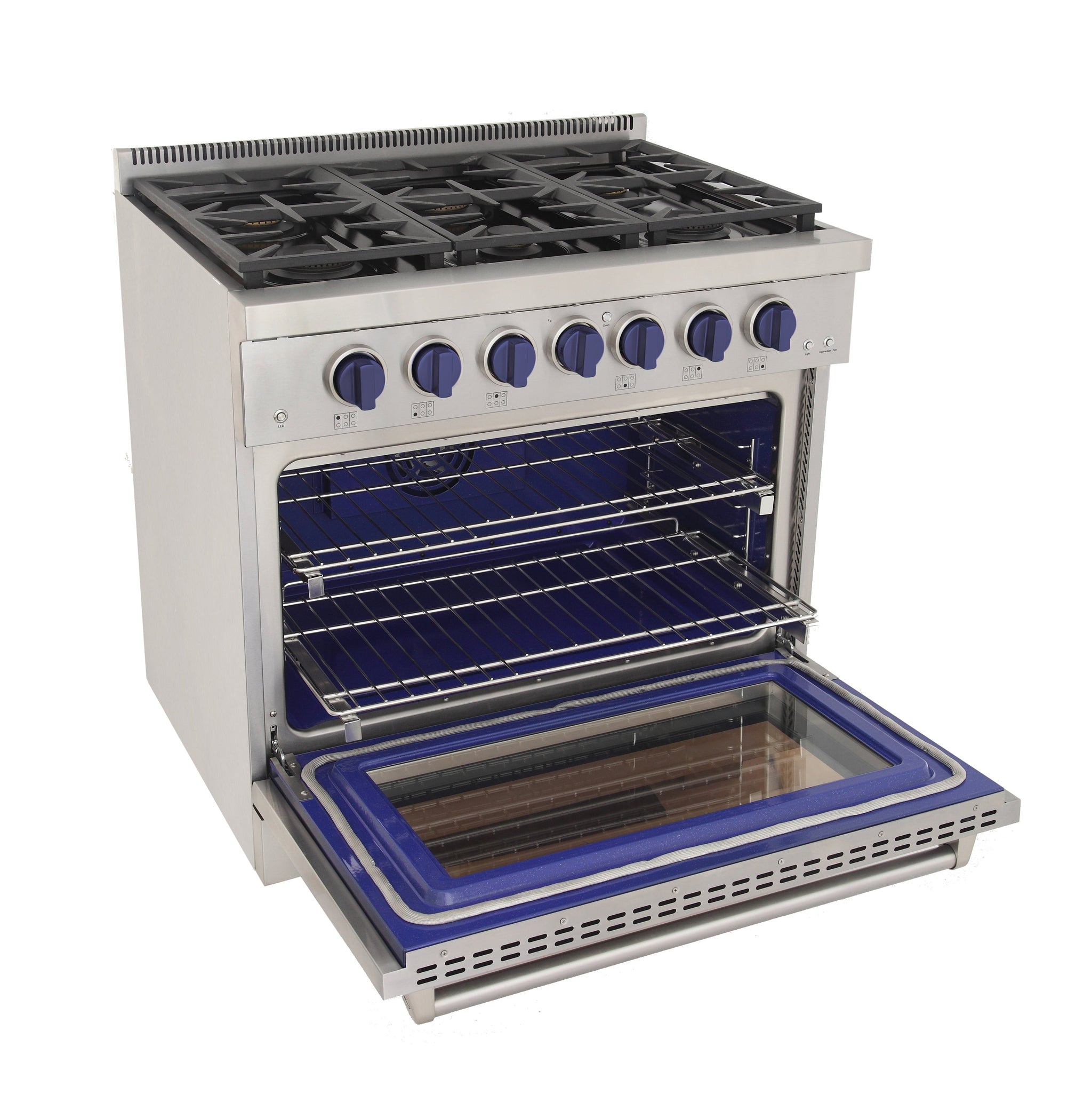 KUCHT Professional 36 in. 5.2 cu. ft. Natural Gas Range with Sealed Burners and Convection Oven in Stainless Steel With Knobs