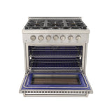 KUCHT Professional 36 in. 5.2 cu. ft. Propane Gas Range and Convection Oven with True Simmer Burners