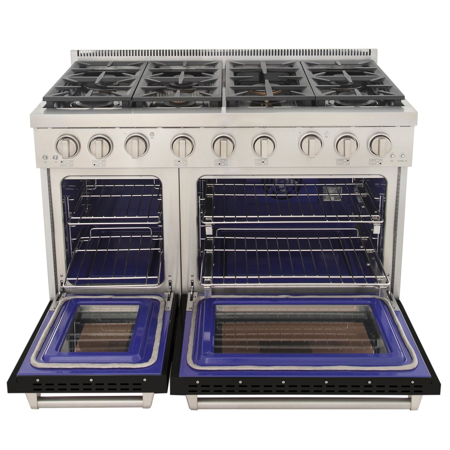 KUCHT Professional 48 in. 6.7 cu. ft. Natural Gas Range Two Ovens - One Convection - with True Simmer Burners
