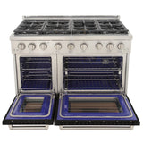 KUCHT Professional 48 in. 6.7 cu. ft. Natural Gas Range Two Ovens - One Convection - with True Simmer Burners