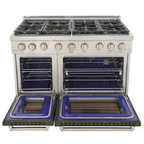 KUCHT Professional 48 in. 6.7 cu. ft. Propane Gas Range Two Ovens - One Convection - with True Simmer Burners