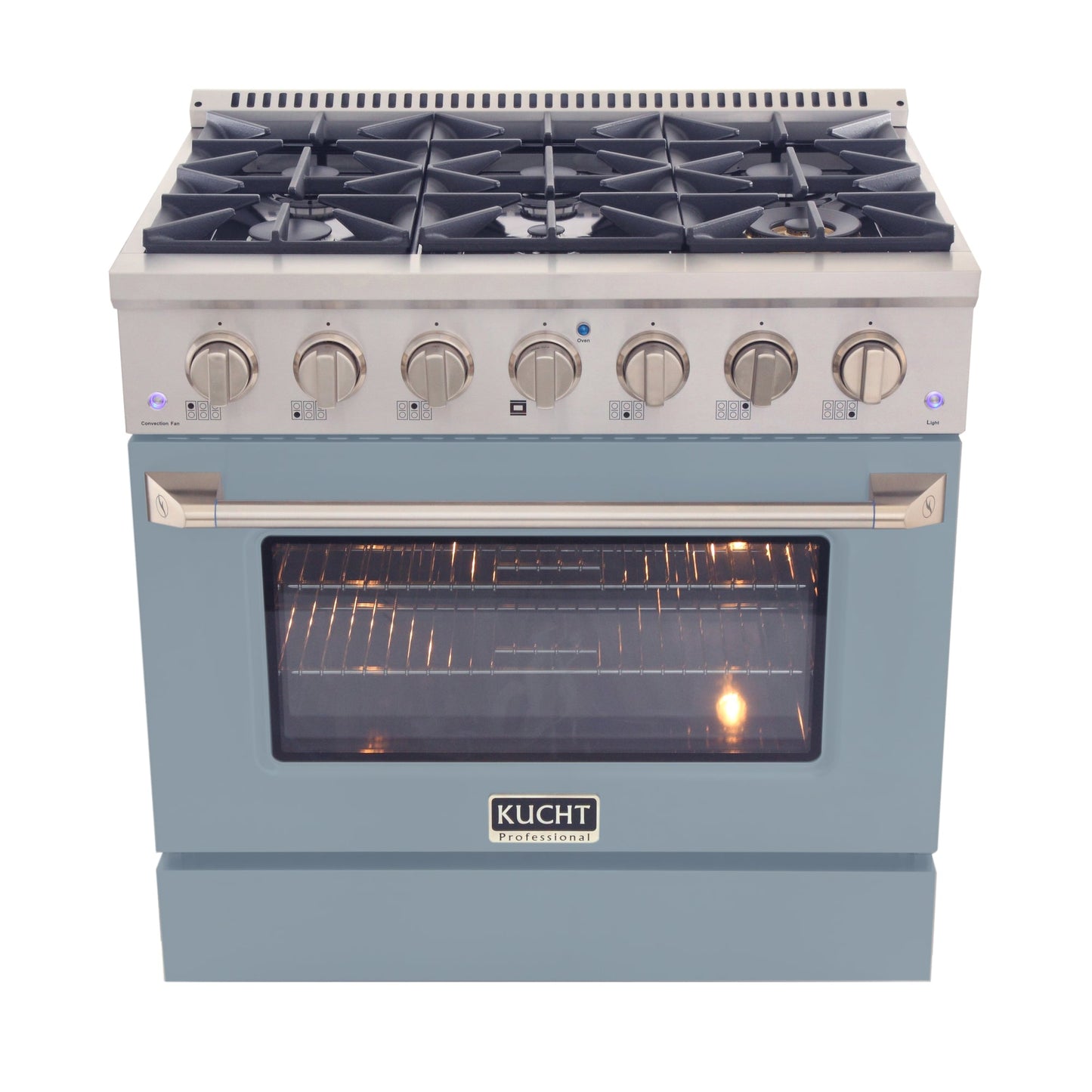 KUCHT Professional 36 in. 5.2 cu. ft. Dual Fuel Range for Propane Gas with Sealed Burners and Convection Oven in Stainless Steel