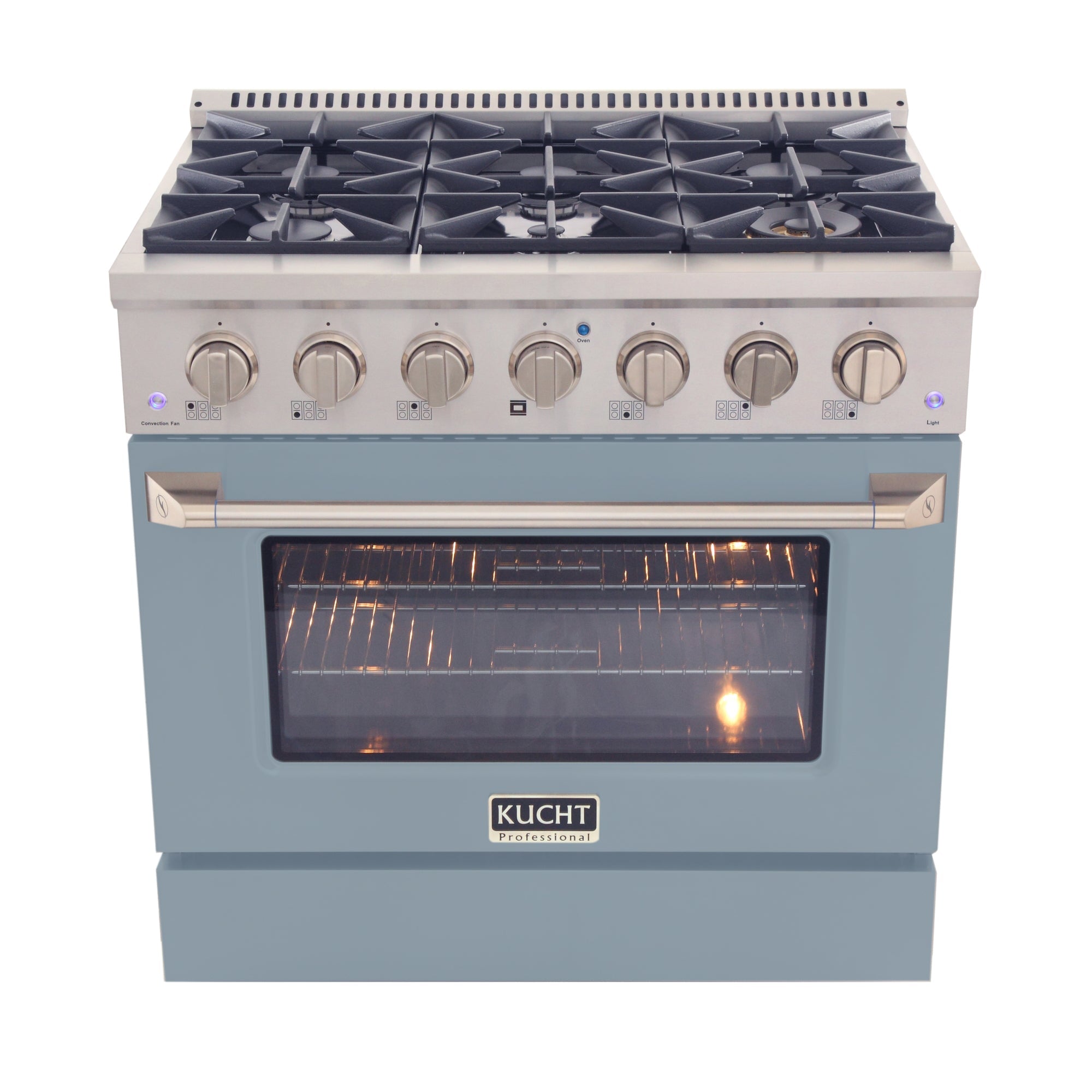 KUCHT Professional 36 in. 5.2 cu. ft. Dual Fuel Range for Propane Gas with Sealed Burners and Convection Oven in Stainless Steel