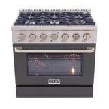 KUCHT Professional 36 in. 5.2 cu. ft. Dual Fuel Range for Natural Gas with Sealed Burners and Convection Oven in Stainless Steel