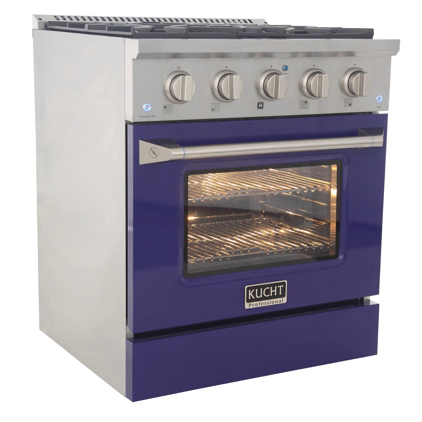KUCHT Professional 30 in. 4.2 cu. ft. Dual Fuel Range for Natural Gas with Sealed Burners and Convection Oven in Stainless Steel