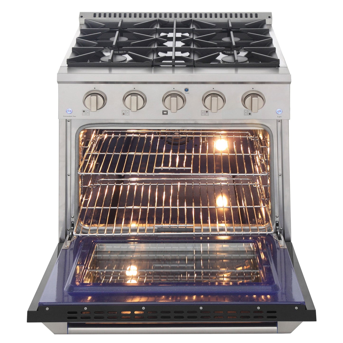 KUCHT Professional 30 in. 4.2 cu. ft. Dual Fuel Range for Natural Gas with Sealed Burners and Convection Oven in Stainless Steel