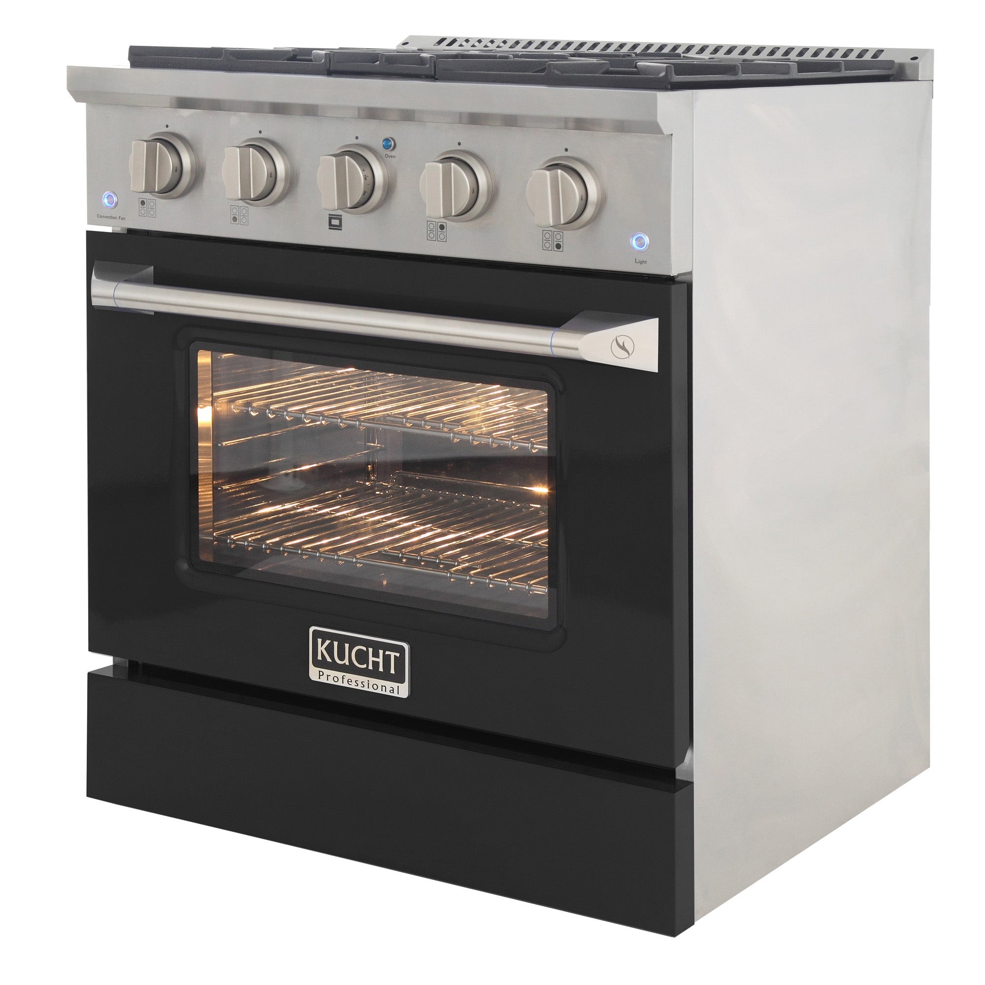 KUCHT Professional 30 in. 4.2 cu. ft. Dual Fuel Range for Natural Gas with Sealed Burners and Convection Oven in Stainless Steel