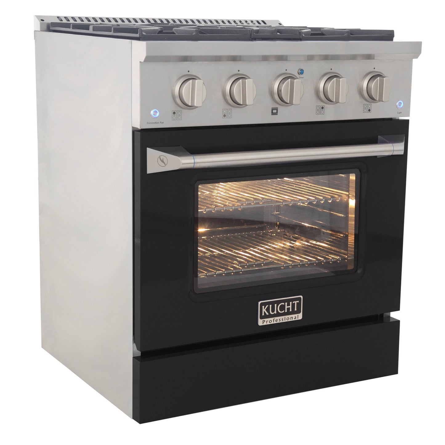 KUCHT Professional 30 in. 4.2 cu. ft. Dual Fuel Range for Natural Gas with Sealed Burners and Convection Oven in Stainless Steel