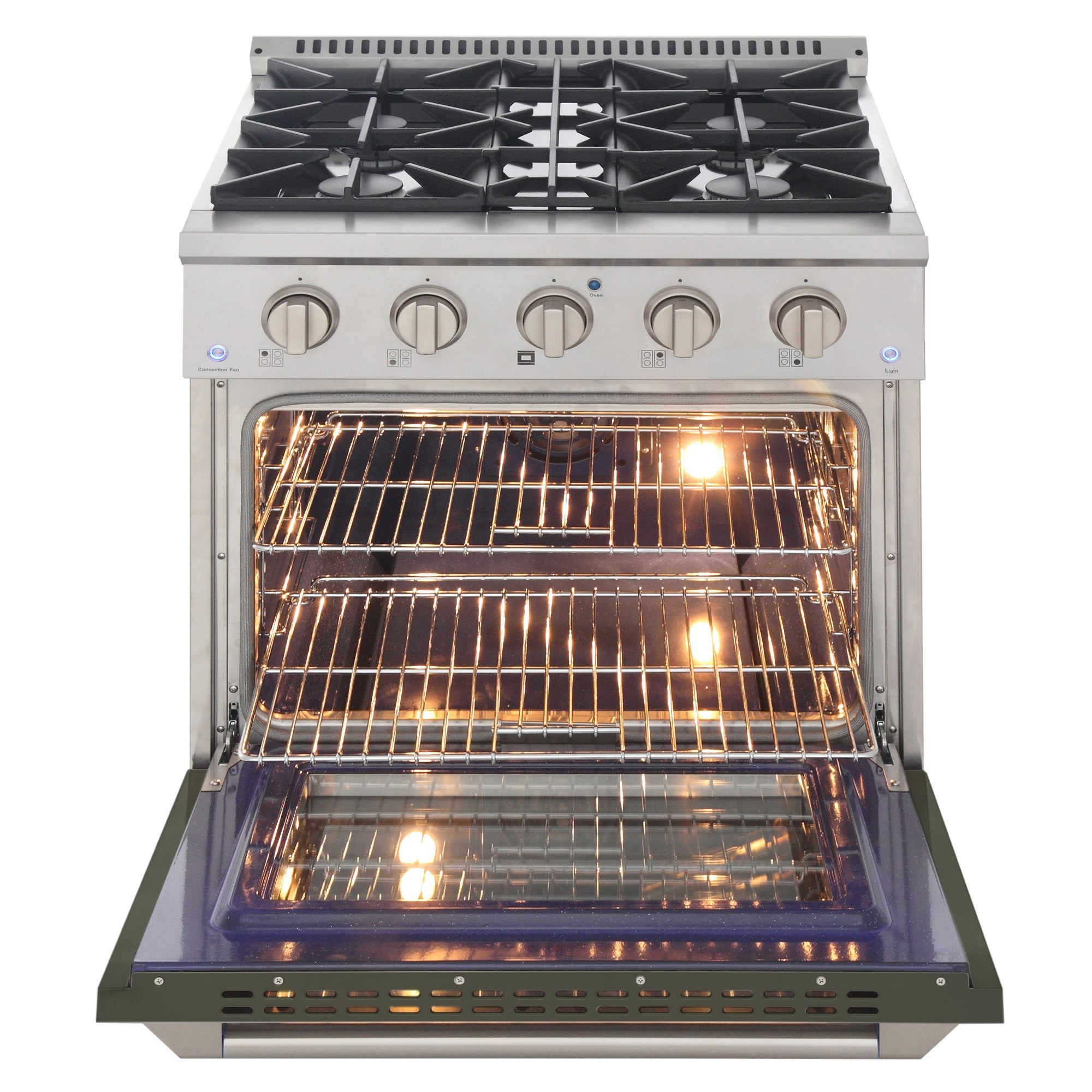 KUCHT Professional 30 in. 4.2 cu. ft. Propane Gas Range with Sealed Burners and Convection Oven in Stainless Steel