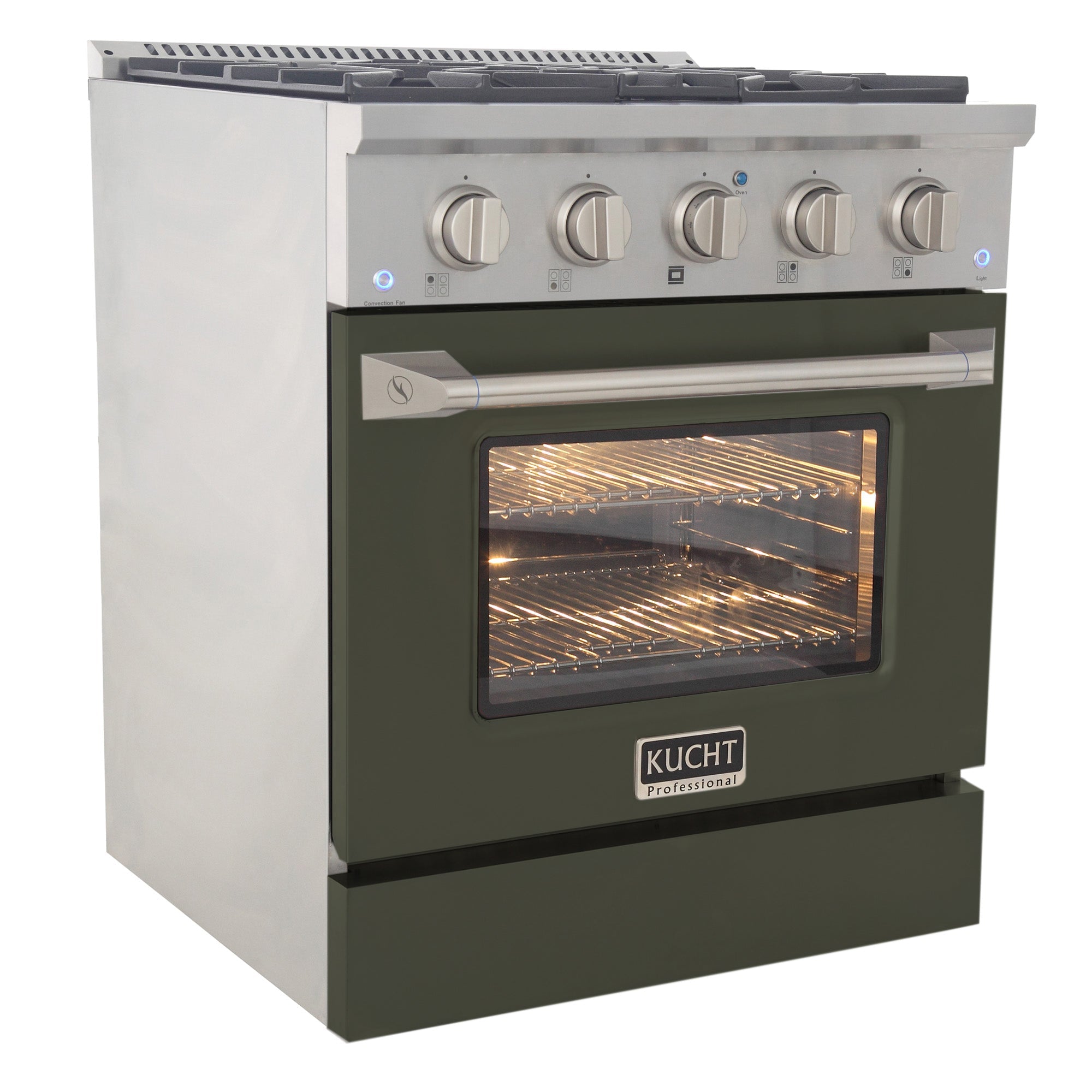 KUCHT Professional 30 in. 4.2 cu. ft. Natural Gas Range with Sealed Burners and Convection Oven in Stainless Steel