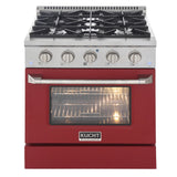KUCHT Professional 30 in. 4.2 cu. ft. Dual Fuel Range for Natural Gas with Sealed Burners and Convection Oven in Stainless Steel