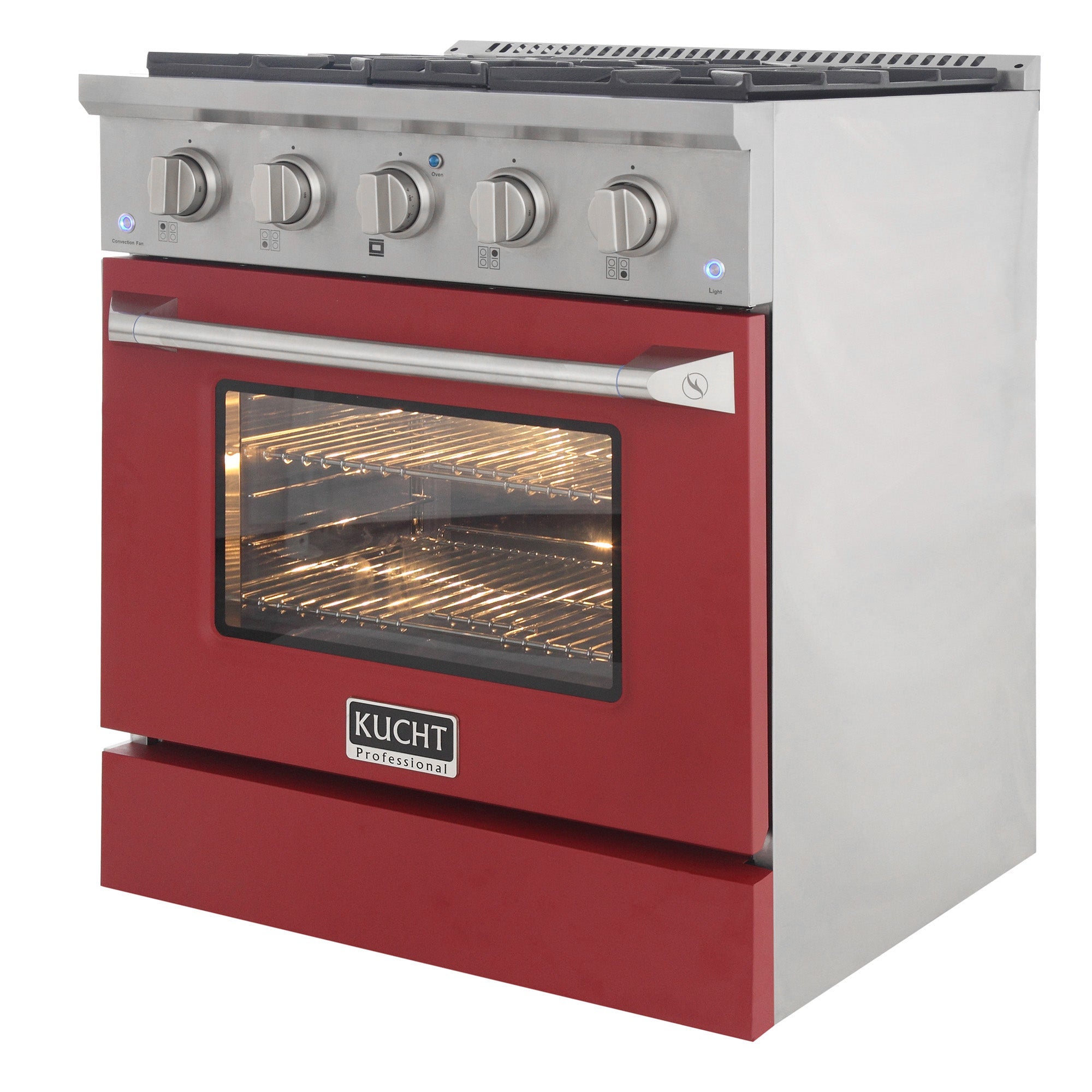 KUCHT Professional 30 in. 4.2 cu. ft. Dual Fuel Range for Natural Gas with Sealed Burners and Convection Oven in Stainless Steel