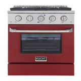 KUCHT Professional 30 in. 4.2 cu. ft. Dual Fuel Range for Natural Gas with Sealed Burners and Convection Oven in Stainless Steel