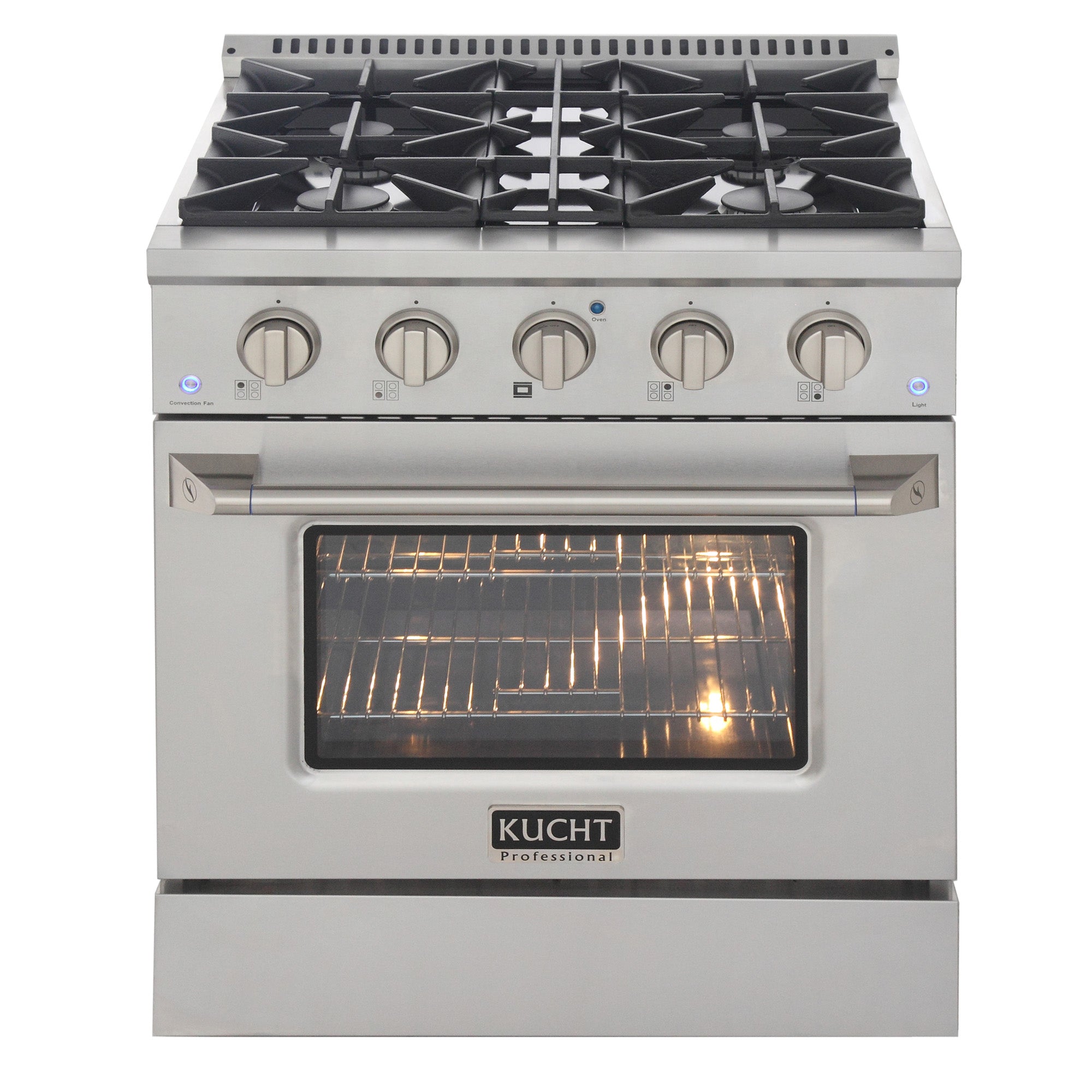 KUCHT Professional 30 in. 4.2 cu. ft. Dual Fuel Range for Propane Gas with Sealed Burners and Convection Oven in Stainless Steel