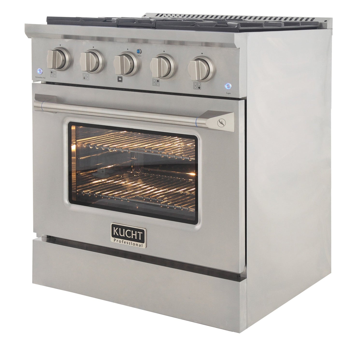 KUCHT Professional 30 in. 4.2 cu. ft. Dual Fuel Range for Natural Gas with Sealed Burners and Convection Oven in Stainless Steel