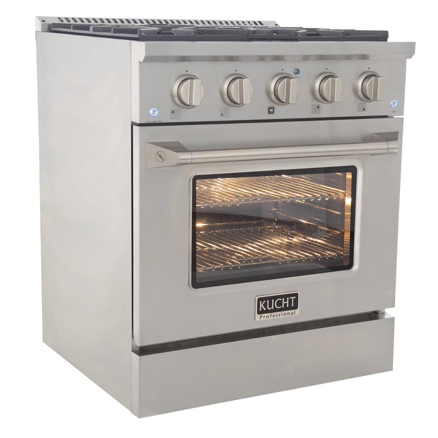 KUCHT Professional 30 in. 4.2 cu. ft. Dual Fuel Range for Propane Gas with Sealed Burners and Convection Oven in Stainless Steel